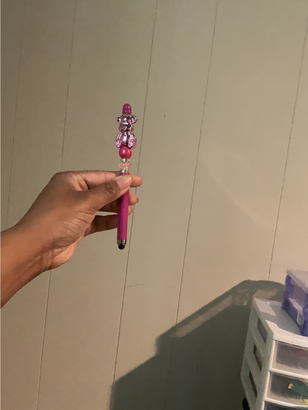 Pink Bear Top Kids Stylus Pen